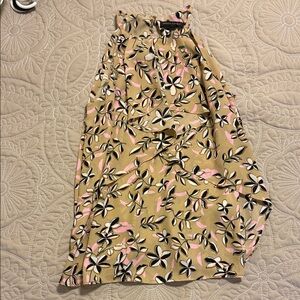 Banana Republic Floral Blouse with Pink and Black Accents